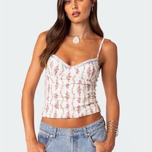 Edikted Indira Printed Cupped Lace Up Corset